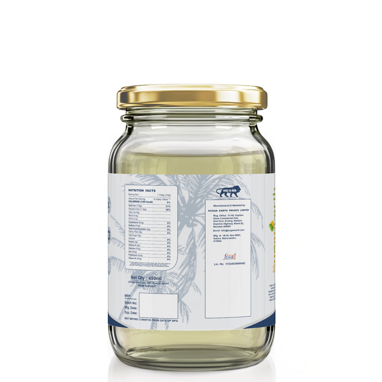 Sugan Earth Coconut Cold Pressed Oil