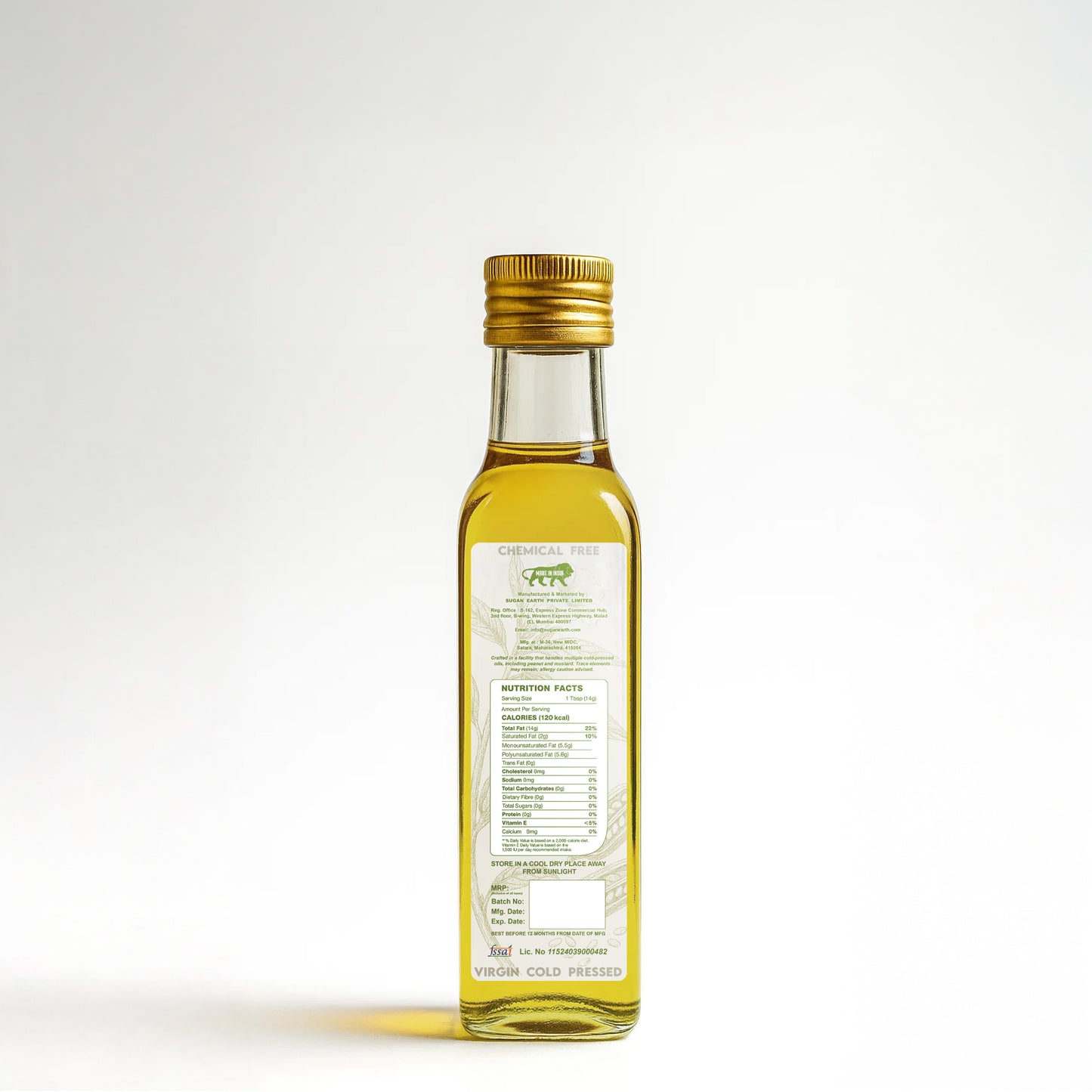 Sugan Earth White Sesame Cold Pressed Oil